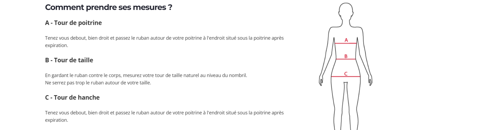 Guide des tailles C4 apnée Femme